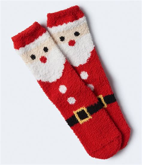 Santa Fuzzy Crew Socks Christmas Socks T Christmas Socks Gag