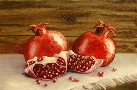 Pomegranate Painting Fruit Original Art Food Small Artwork De Etsy