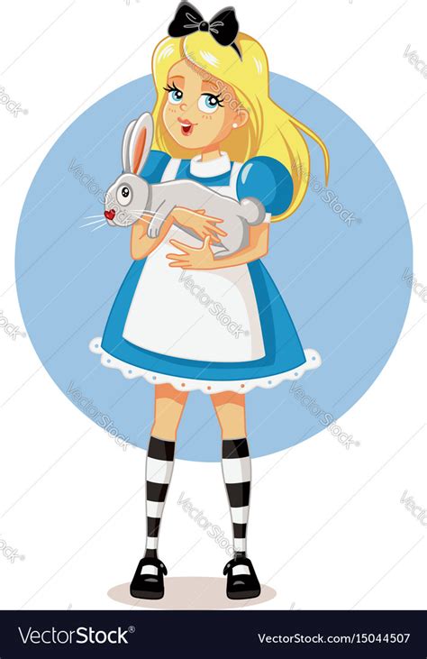 Alice In Wonderland With Her White Rabbit Vector Image