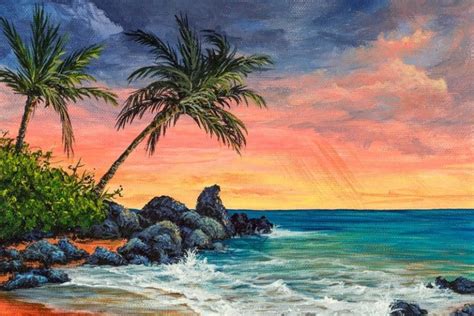 Lukisan Pemandangan Di Tepi Pantai 90 Lukisan Dan Gam