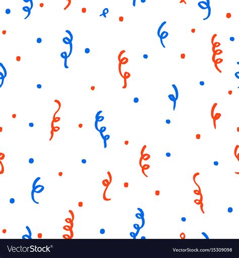 Red And Blue Confetti On A White Background Vector Image
