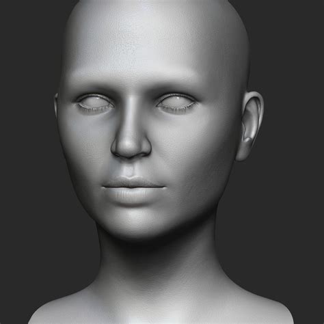 Realistic Female Head 3d Model 3d Model 5 Obj Free3d