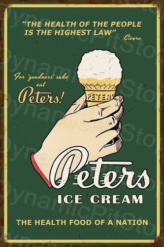 Peters Health Food Ice Cream Rustic Tin Sign Vintage Australian Made