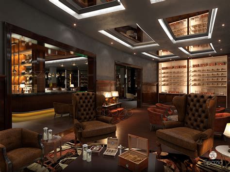 Cigar Bar Interior Design Restaurant Spazio