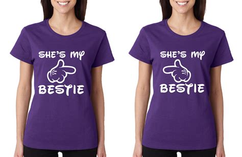 Set Of 2 Womens T Shirt Shes My Bestie Best Friend Matching Tees