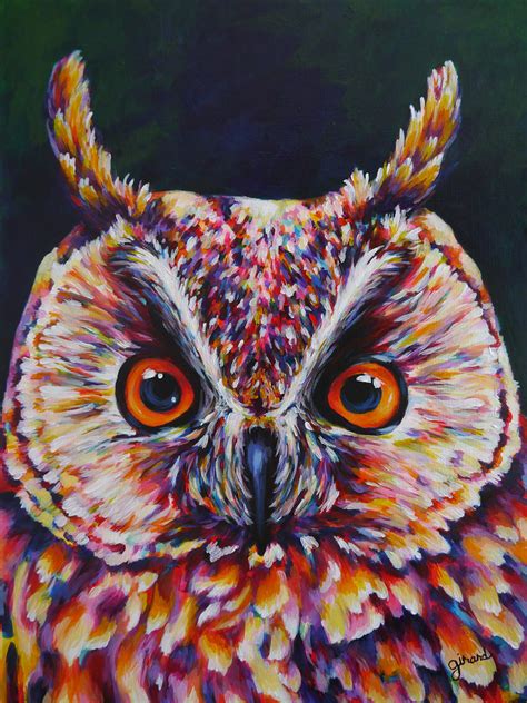 Great Horned Owl Acrylic Painting 12x16 Acrylic On Mason Flickr