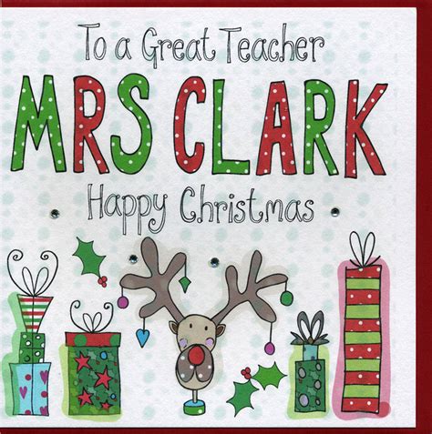 Personalised Teacher Christmas Card By Claire Sowden Design
