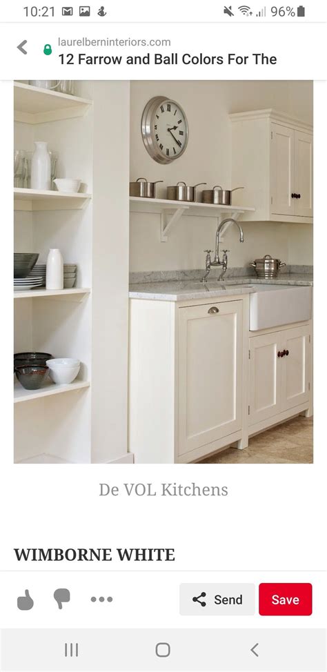 Paean black no 294 modern eggshell. Wimborne White kitchen Farrow and Ball | White kitchen ...