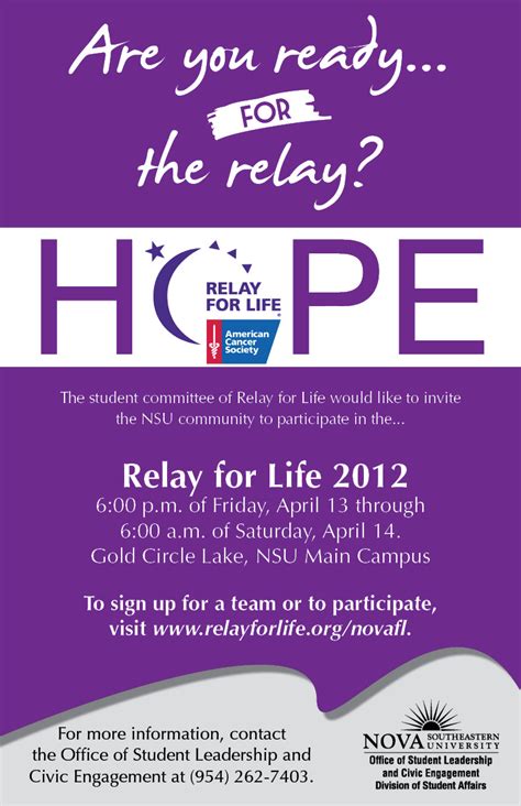 This is a tribute to the ones who've gone and still their lives go on and on in when you take the time in the relay fo life. Join us for Relay for Life 2012 begins Apr. 13 | NSU News Room