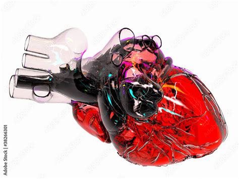Model Of Artificial Human Heart Ilustración De Stock Adobe Stock