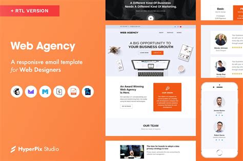 Web Agency Email Template | Creative Mailchimp Templates ~ Creative Market