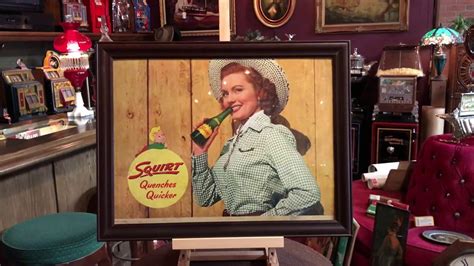 1948 Squirt Soda Framed Cardboard Ad Sold For 275 Youtube
