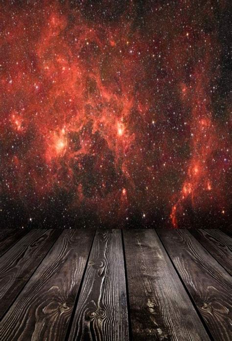 Aofoto 7x10ft Galaxy Nebula Backdrop Rustic Wood Board