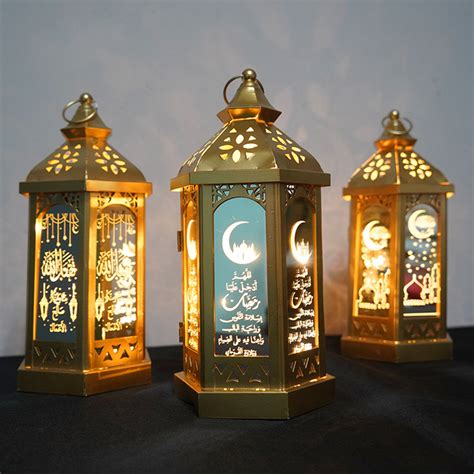 Eid Mubarak Ramadan Led Night Light Lantern Lamp Islam Hanging