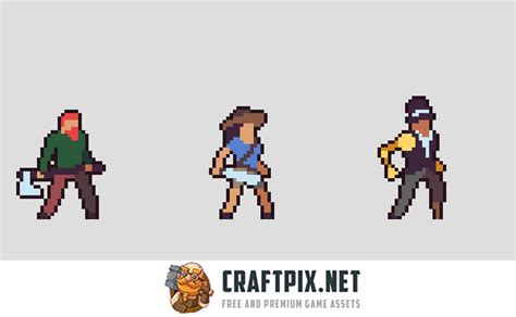 Free 3 Character Sprite Pixel Art By Free Game Assets Gui Sprite