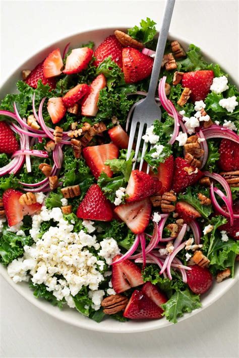 Strawberry Feta Kale Salad Peas And Crayons