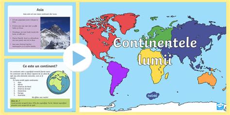 Continentele Lumii Prezentare Powerpoint Twinkl România