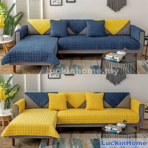 They are either made of separate pieces of flexible fabric that completely encase the base of the couch and cushions, or they comprise thick pads of material. LuckinHome Sofa Cover 1/2/3/4/ Seater & L Shape Sofa Cover ...