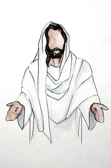 Printable Jesus Painting Christ Jesus In White Jesus Watercolor