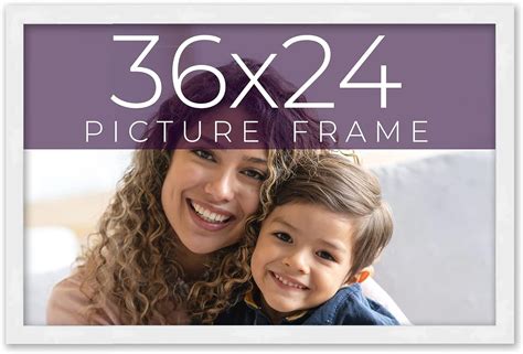 36x24 Frame White Real Wood Picture Frame Width 075 Inches