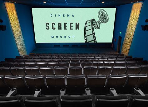 Free Cinema Movie Theater Hall Screen Mockup Psd Good Mockups