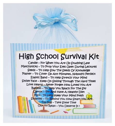 High School Survival Kit Fun Joke Novelty T Present Etsy