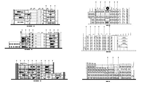 Commercial Building Elevations In Dwg File Cadbull