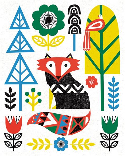 Scandinavian Folk Art Graphic Art Art Prints