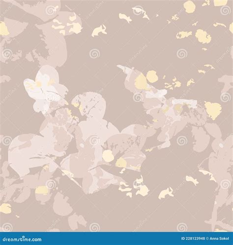 SEAMLESS PATTERN Botanical Floral Abstract Motifs In Nude Beige Pastel