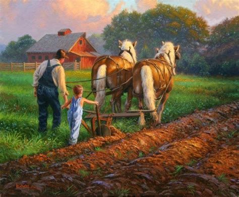 Youve Got What It Takes By Mark Keathley ~ Farmer Teaching Little Boy
