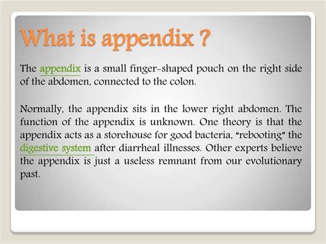 Ppt Appendicitis Symptoms Causes Treatment Prevention Powerpoint
