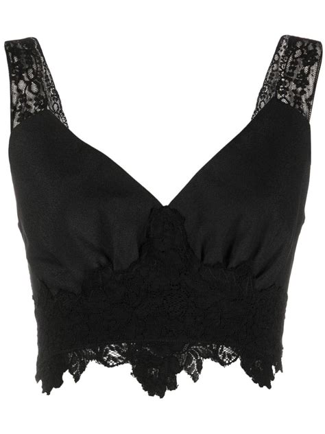 Paco Rabanne Cropped Lace Top Farfetch