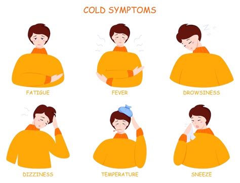 Premium Vector Cold Or Flu Symptoms Infographic Fever And Cough