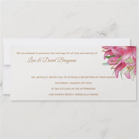 Temple Wedding Invitation Reception Card Zazzle