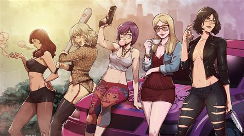 Wallpaper Video Game Art Video Games Grand Theft Auto V Women Gun