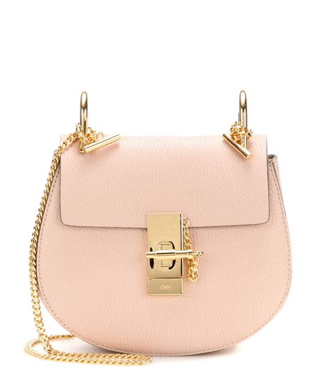 Chloé Drew Mini Leather Shoulder Bag In Pink Lyst