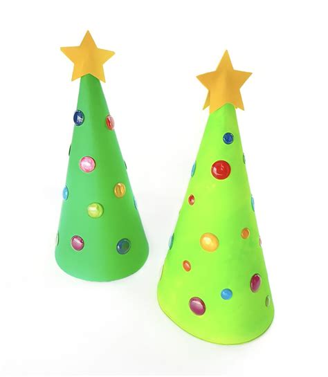 Paper Cone Christmas Tree Craft With Free Printable Template
