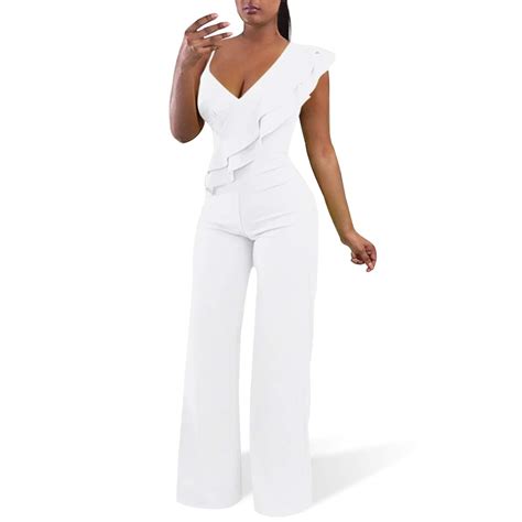 buy cosics white jumpsuits for women elegant womens sleeveless dressy formal jumpsuits rompers