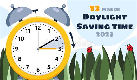 Daylight Saving Time March 12 2023 Concept Stock Vector