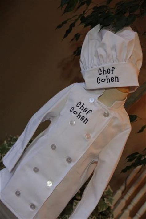 Childs Personalized Chef Coat And Matching Hat Set Etsy