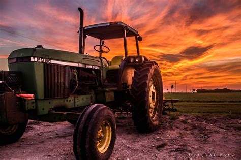 John Deere Tractor At Sunset Artofit