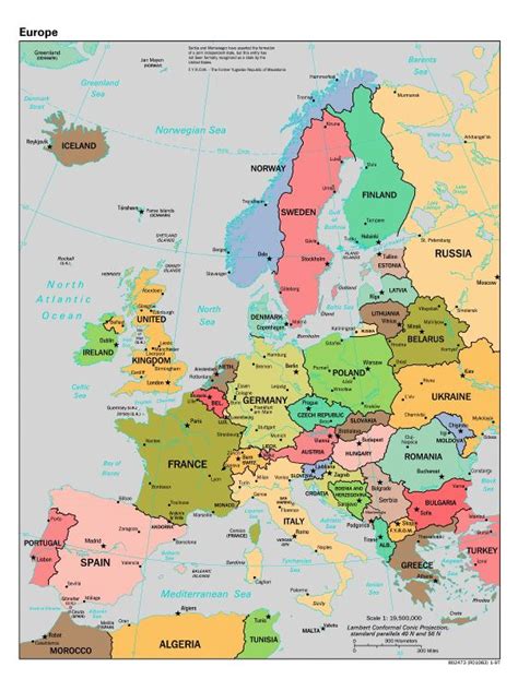Large Detailed Political Map Of Europe 1997 Europe Mapslex