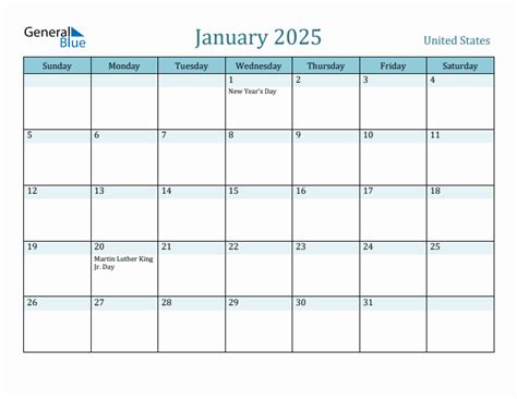2025 Calendar With Holidays January
