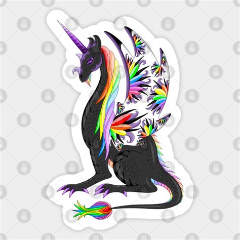 Rainbow Unicorn Dragon Dragon Unicorn Sticker Teepublic