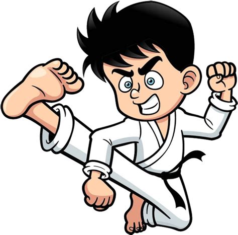 Kick Cartoon Karate Clip Art Karate Boy Cartoon 640x640 Png