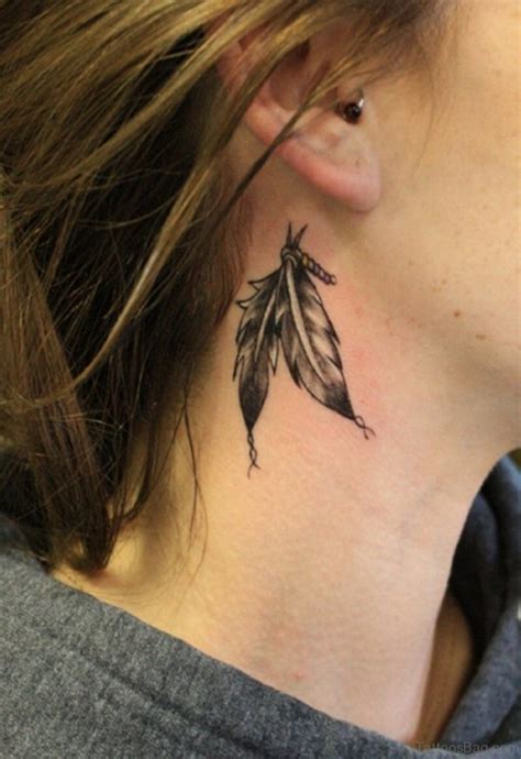 60 Appealing Feather Tattoos On Neck Tattoo Designs