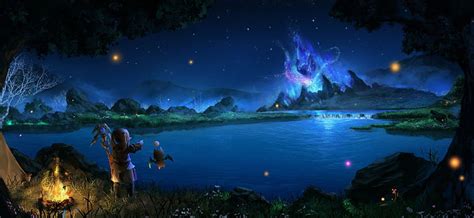 Final Fantasy Final Fantasy Xiv Campfire Fantasy Lake Lalafell