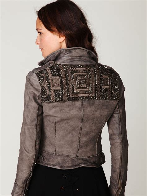 Embellished Leather Jacket At Free People Clothing Boutique