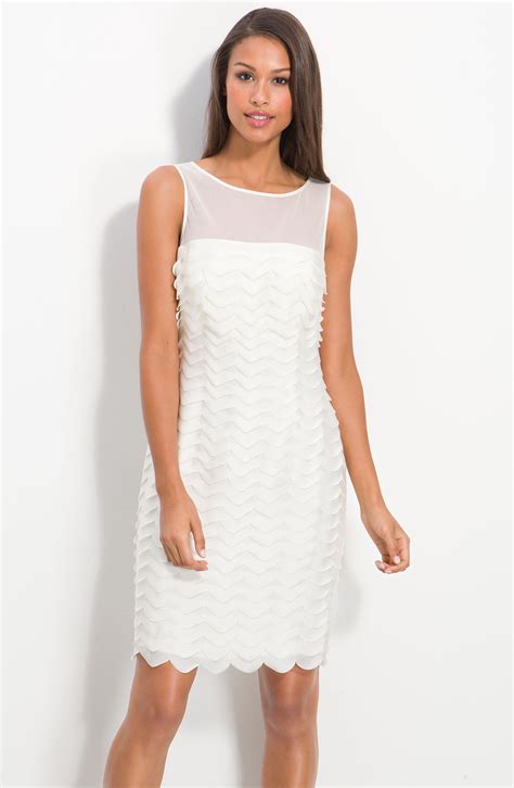 Js Collections Illusion Sheath Dress In White Ivory Lyst