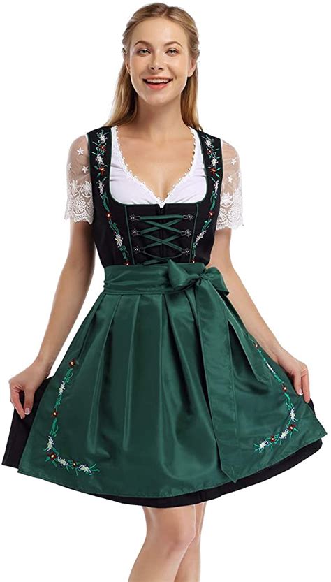 Glorystar Womens German Dirndl Dress Costumes For Bavarian Oktoberfest